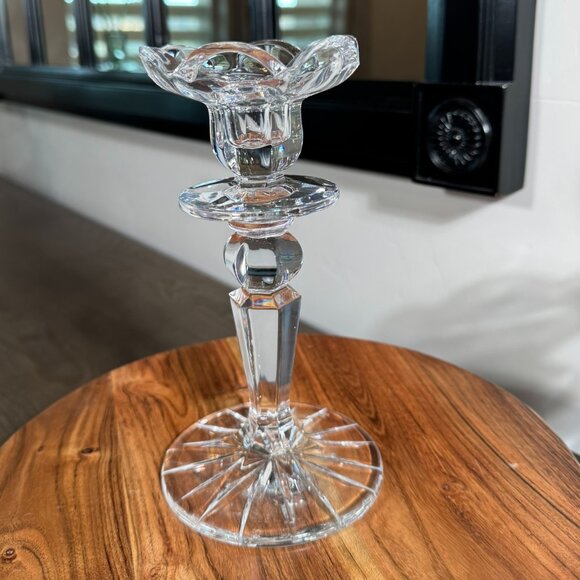 Elegant Clear Crystal Taper Candle Holders — Pair - Picture 6 of 14